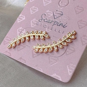 BRINCO EAR CUFF FOLHAS CRAVEJADAS B. OURO