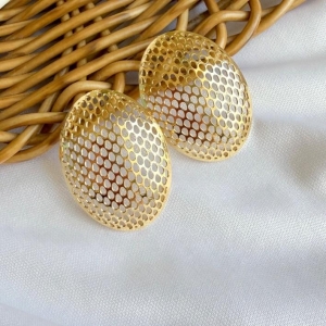 BRINCO OVAL ORG TELINHA B. OURO