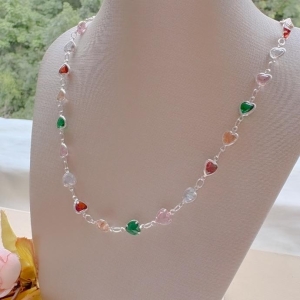 COLAR CHOKER CORAÇÕES COLORS CONTÍNUOS B. PRATA