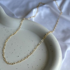 COLAR CHOKER ELOS CORAÇÃO 4 MM B. OURO