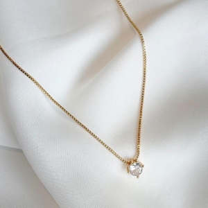 COLAR PONTO DE LUZ 4MM 4 GARRAS B. OURO