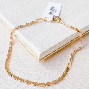 PULSEIRA FINA CHAPAS RETANGULARES B. OURO