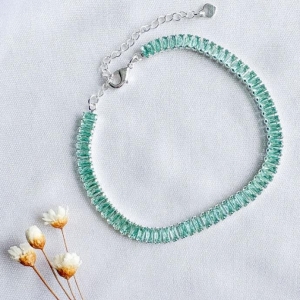 PULSEIRA RIVIERA PEDRAS QUADRADAS TIFFANY B. PRATA