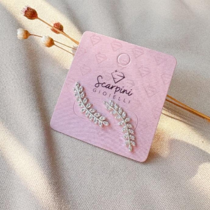 BRINCO EAR CUFF FOLHAS CRAVEJADAS B. PRATA