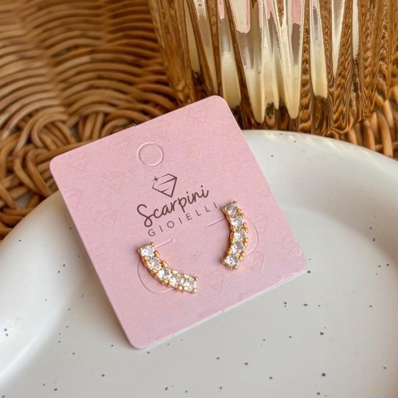 BRINCO EAR CUFF PEDRAS DELICADO B. OURO