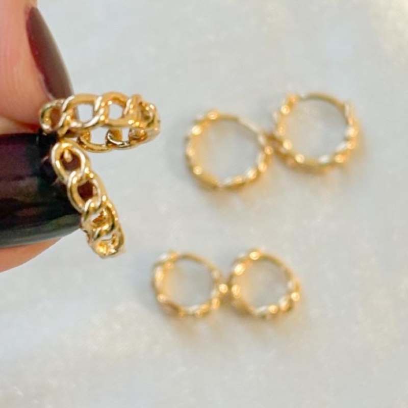 BRINCO M DO TRIO ARGOLA CLICK ESTILO GRUMET B. OURO