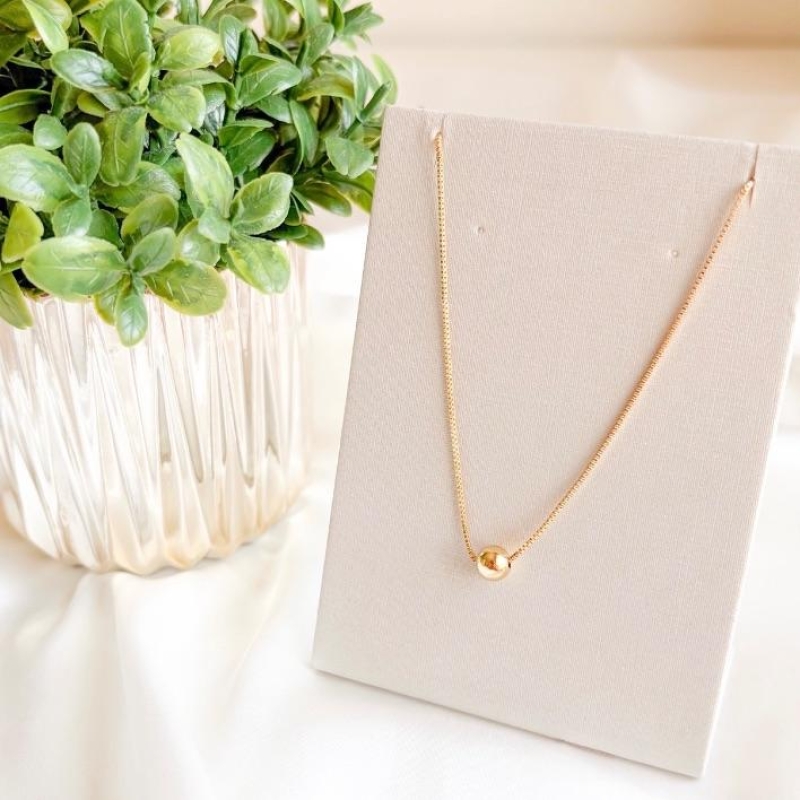 COLAR DELICADO VENEZ. 1 ESFERA B. OURO