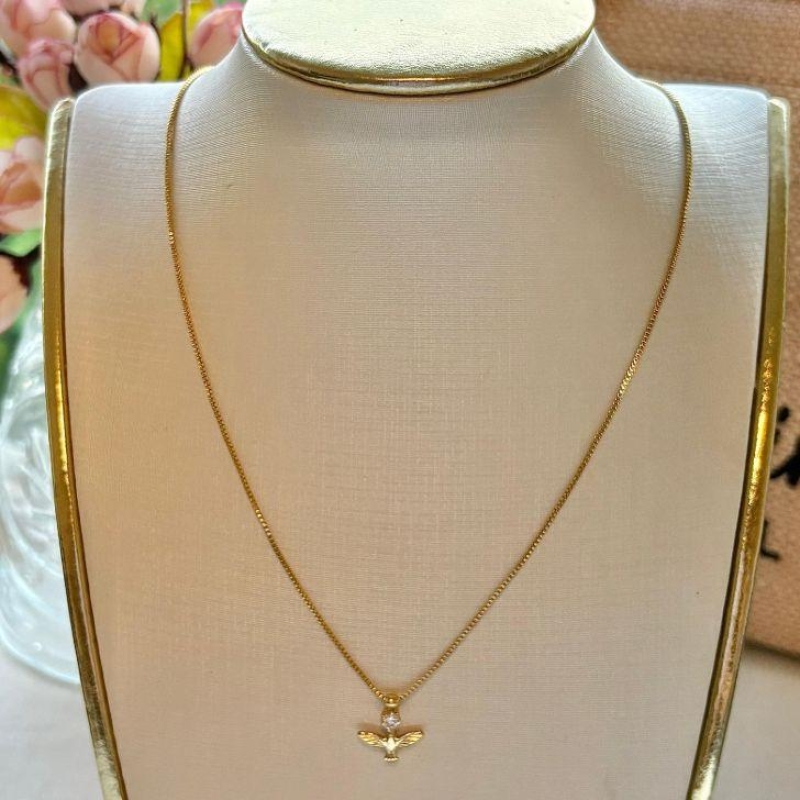 COLAR DO CONJUNTO ESPIRITO SANTO BANHO  DE OURO 18K