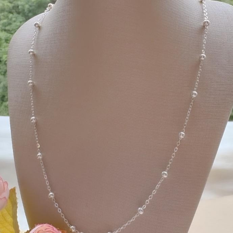COLAR ELINHOS COM BOLAS B. PRATA