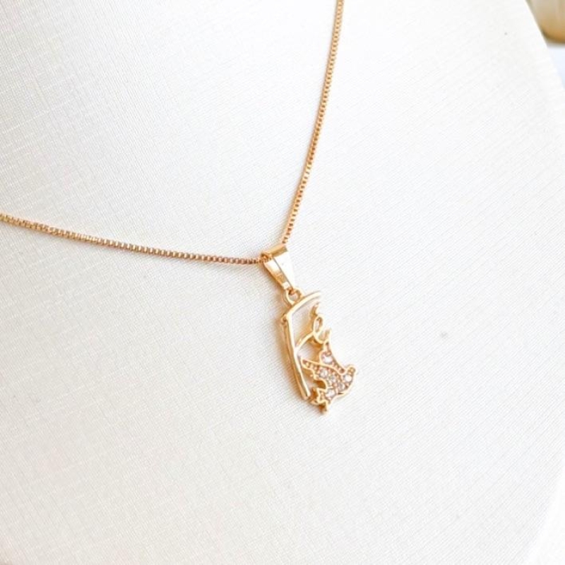 COLAR PINGENTE FÉ + ESPIRITO SANTO B. OURO