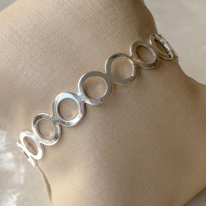 BRACELETE CÍRCULOS VAZADOS B. PRATA