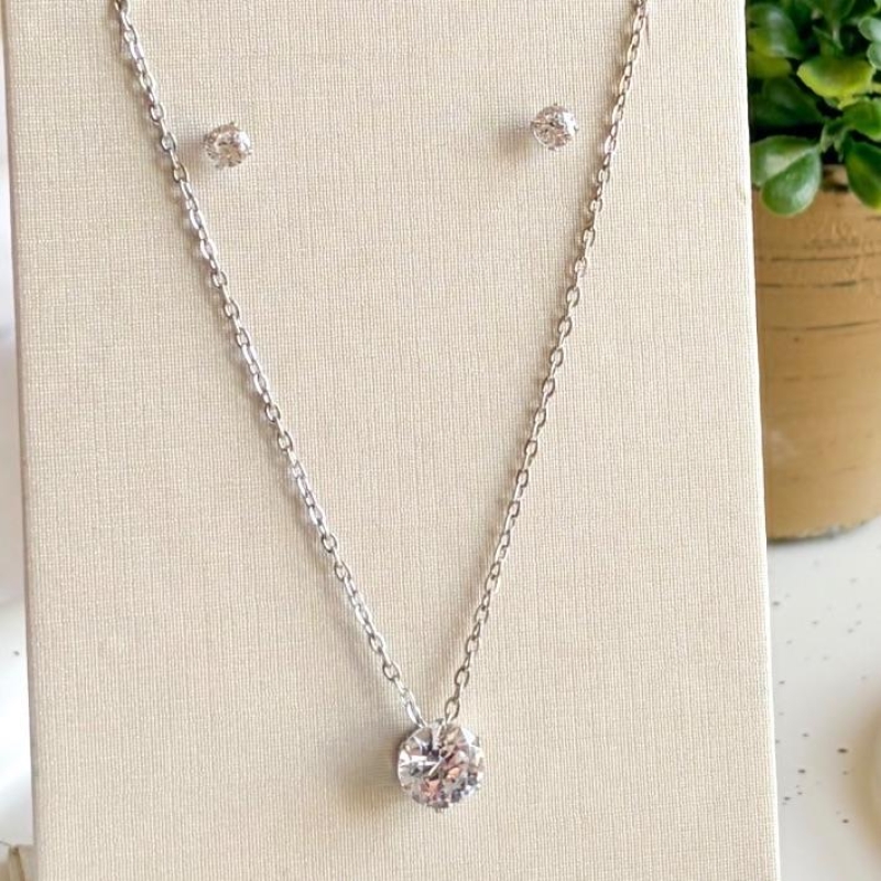 CONJUNTO PONTO DE LUZ ZIRCONIA AÇO