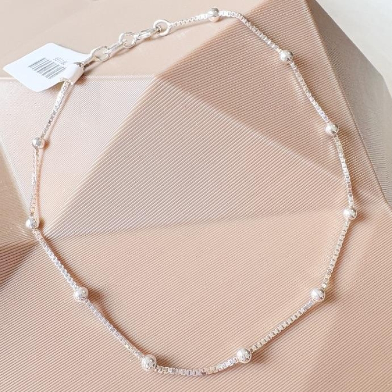 PULSEIRA VENEZIANA E BOLINHA MAIOR PRATA
