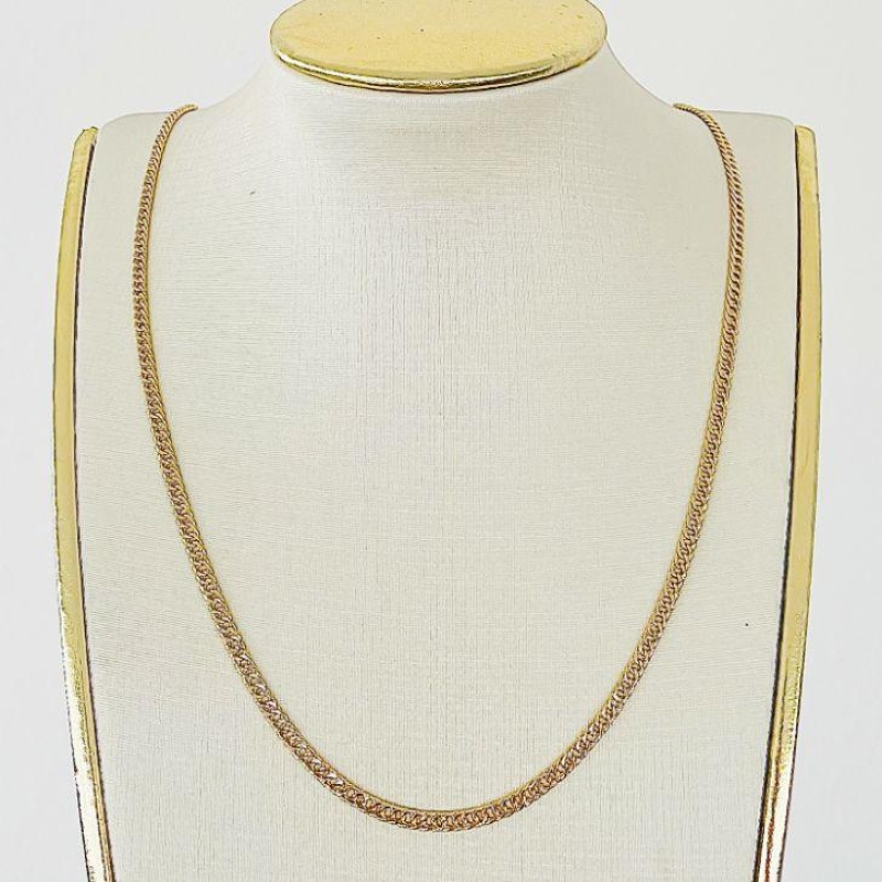 CORRENTE MALHA GRUMET MASCULINA 60 CM B. OURO
