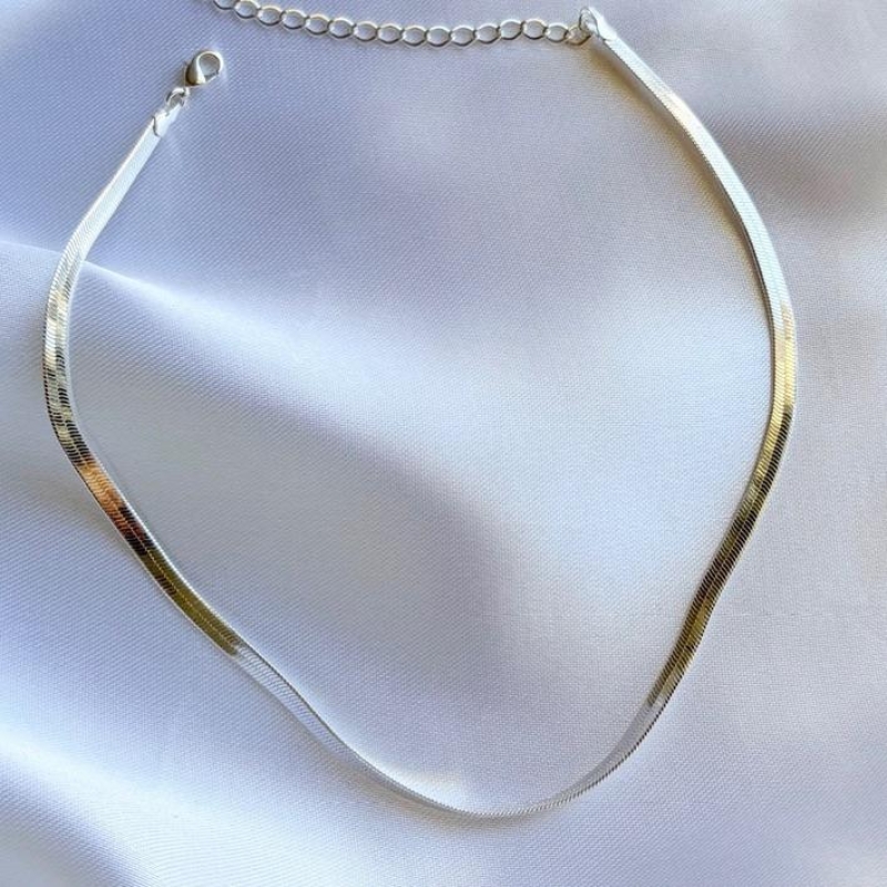 CHOKER FITA 4 MM B. PRATA