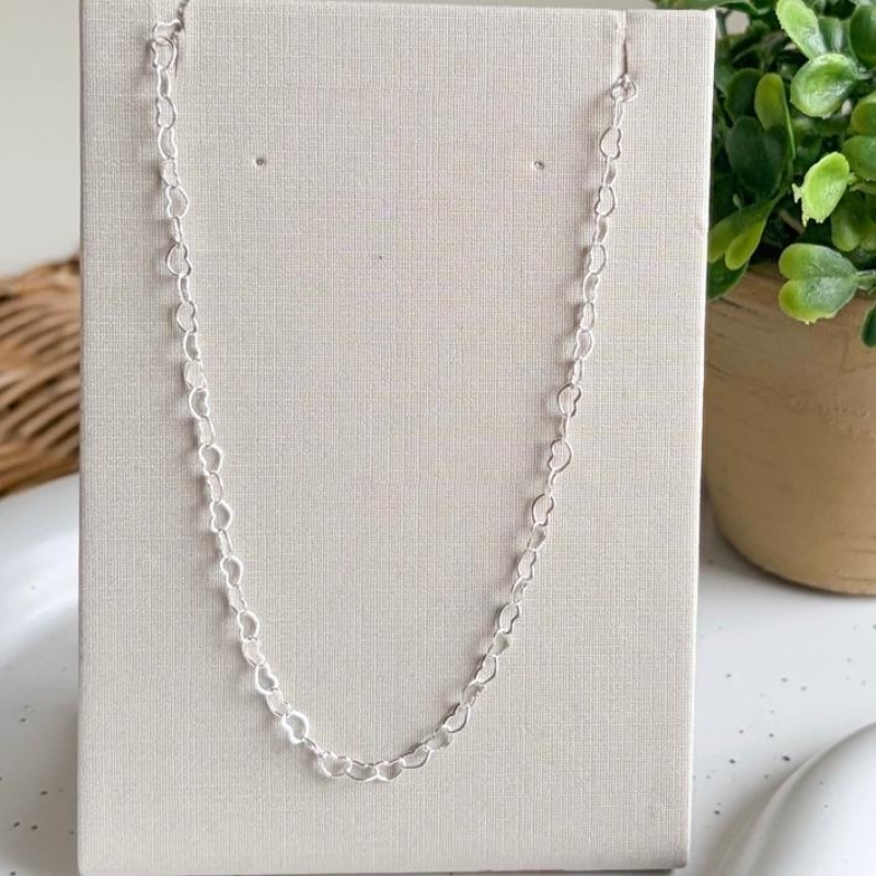 COLAR CHOKER ELOS CORAÇÃO 4 MM B. PRATA