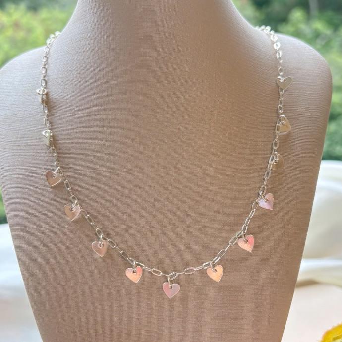 CHOKER CARTIER CORAÇÕES PENDURICALHO PRATA