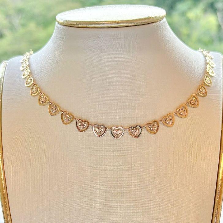CHOKER CORAÇÕES DIAMANTADOS
