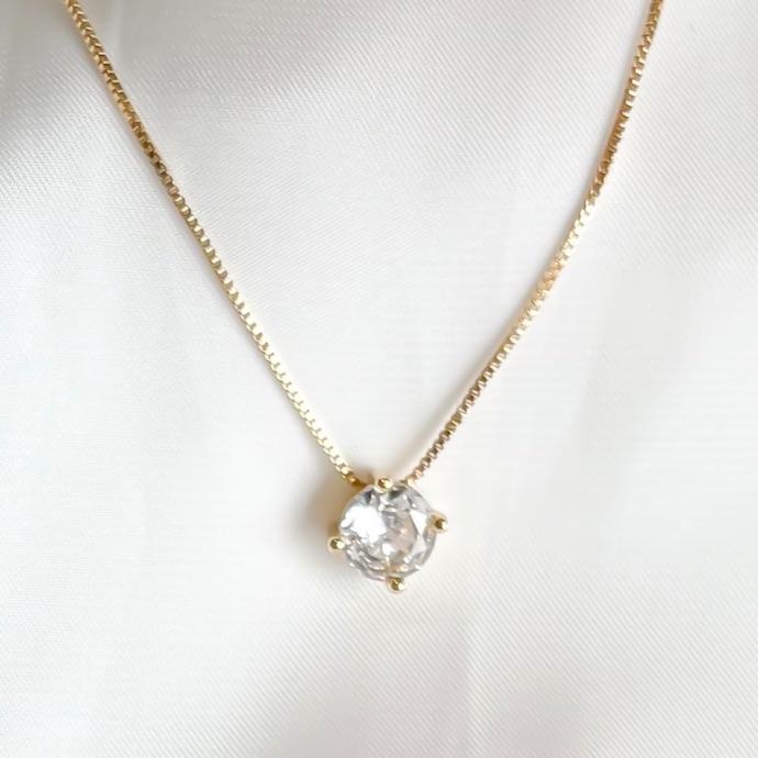 COLAR PONTO DE LUZ 6MM 4 GARRAS B. OURO
