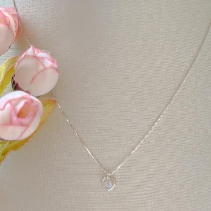 COLAR VENEZ 40 CM COM CORAÇÃO ZIRC
