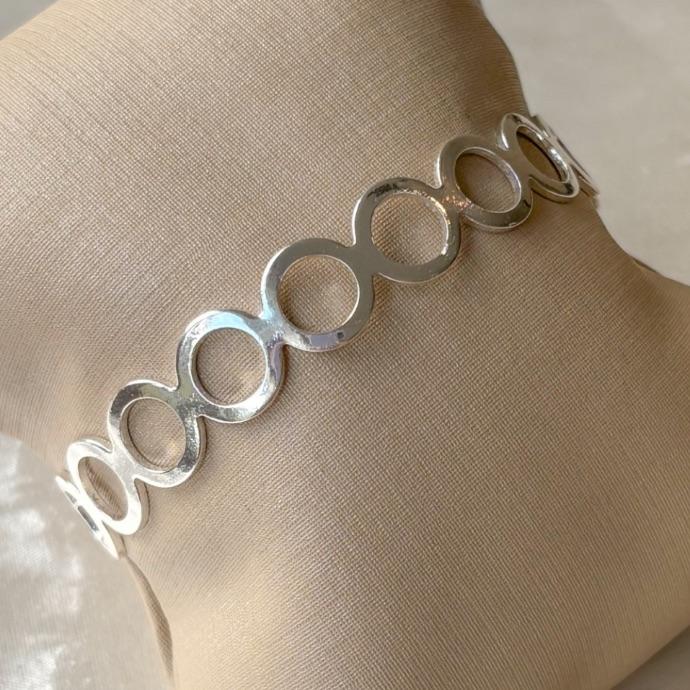 BRACELETE CÍRCULOS VAZADOS B. PRATA
