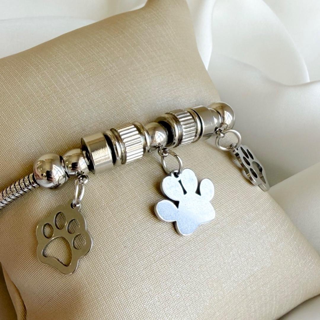 PULSEIRA AÇO BERLOQUE AJUSTÁVEL PETS PATINHAS